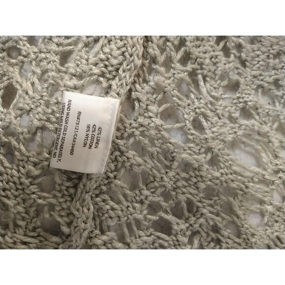 Eileen Fisher Linen Crotchet  Open Cardigan Ps Boho Beachy Cottage Core - Picture 8 of 8